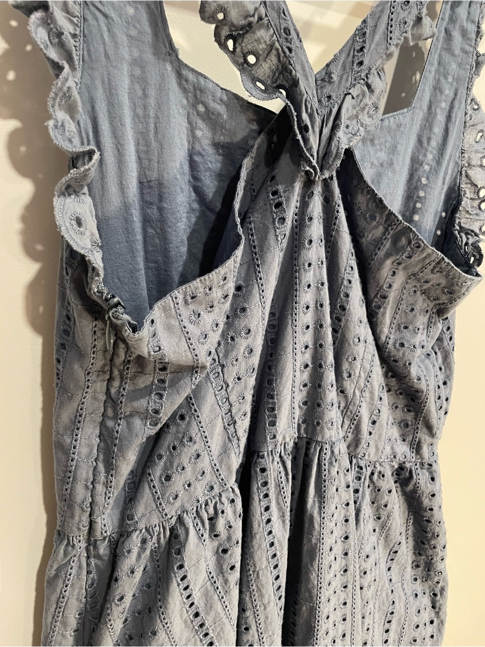 Sleeveless Eyelet Sundress in Blue - Picture 8 of 8